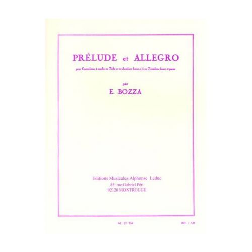 BOZZA E. - PRELUDE ET ALLEGRO - CONTREBASSE (TROMBONE) ET PIANO