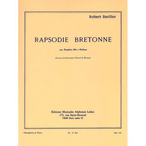 Bariller R. - Rapsodie Bretonne - Saxophone Alto et Piano