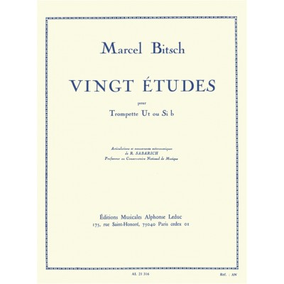 LEDUC BITSCH MARCEL - 20 VINGT ETUDES - TROMPETTE