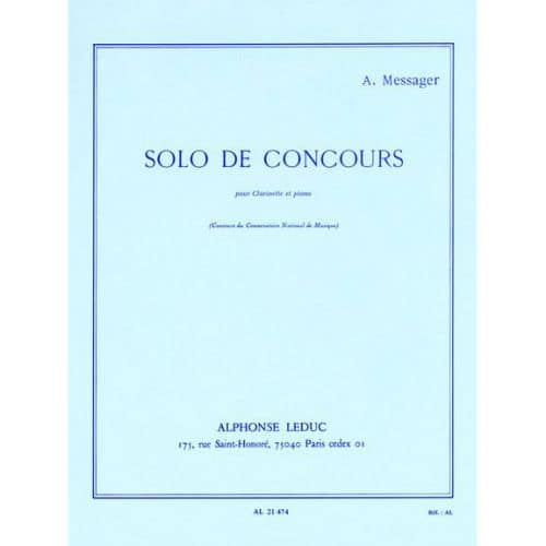 MESSAGER A. - SOLO DE CONCOURS - CLARINETTE ET PIANO 