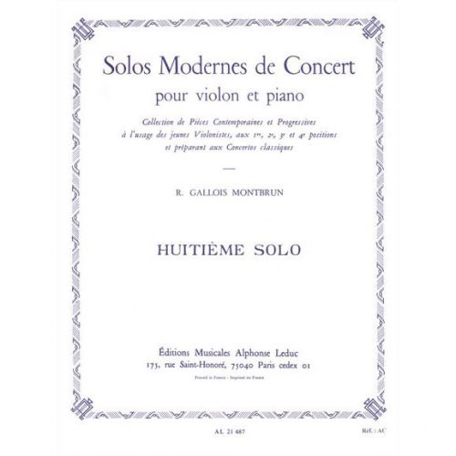 LEDUC GALLOIS-MONTBRUN RAYMOND - 8EME SOLO DE CONCERT