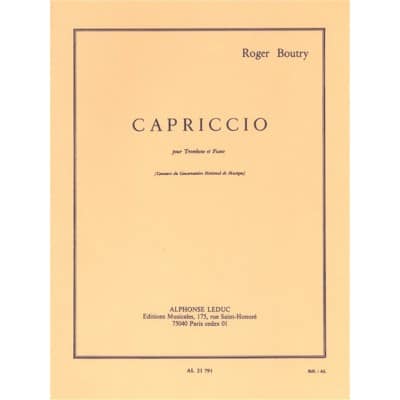 BOUTRY ROGER - CAPRICCIO - TROMBONE and PIANO