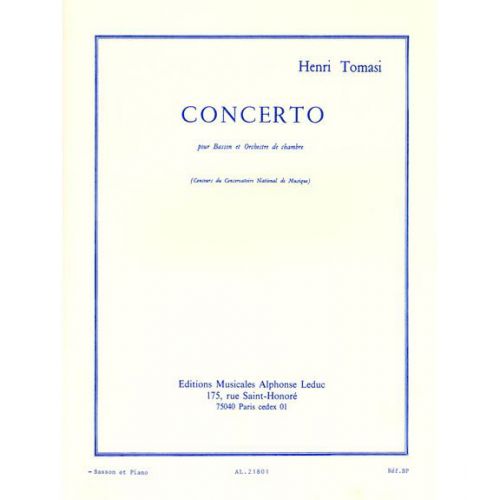TOMASI H. - CONCERTO(BASSON ORCHESTRE) -BASSON ET PIANO 