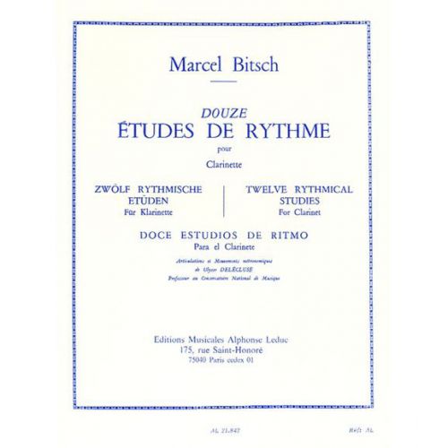 LEDUC Bitsch M. - 12 Etudes De Rythme - Clarinette