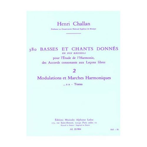 CHALLAN H. - 380 BASSES ET CHANTS DONNES VOL. 2