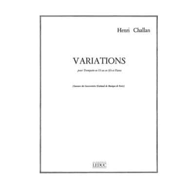 CHALLAN HENRI - VARIATIONS - TROMPETTE EN UT & PIANO