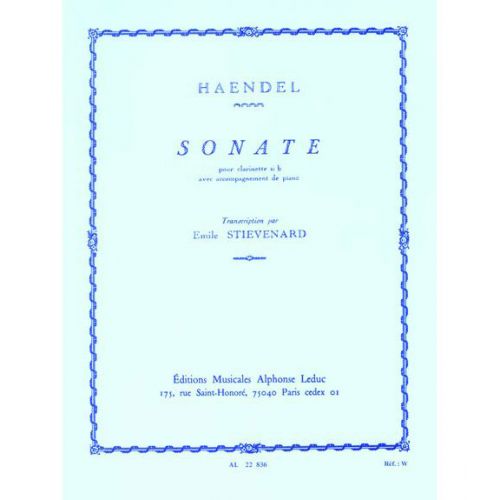 LEDUC HANDEL G.F. - SONATE OP.8 N°1 - CLARINETTE & PIANO
