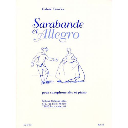 LEDUC GROVLEZ GABRIEL - SARABANDE ET ALLEGRO - SAXOPHONE & PIANO