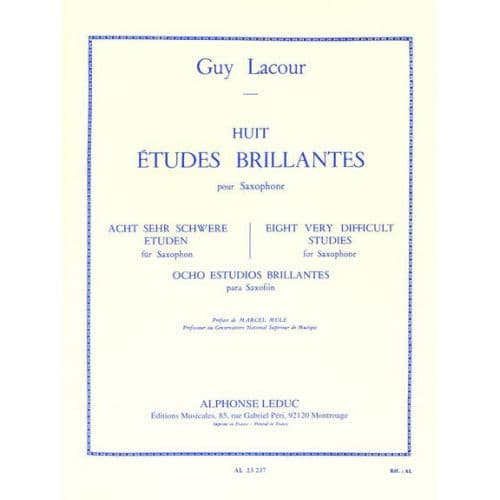 LACOUR GUY - 8 ETUDES BRILLANTES - SAXOPHONE