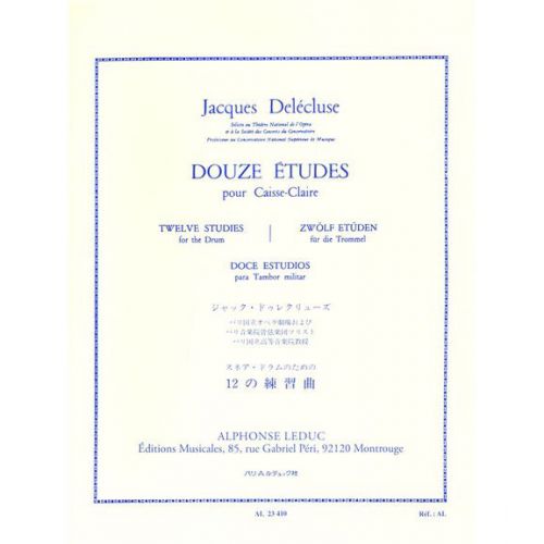 DELECLUSE JACQUES - 12 ETUDES POUR CAISSE-CLAIRE