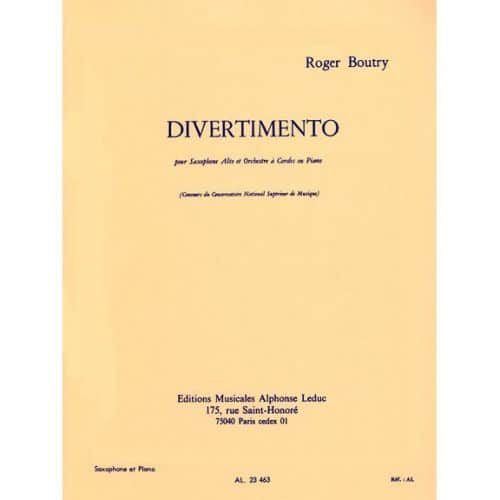 BOUTRY ROGER - DIVERTIMENTO - SAXOPHONE & PIANO