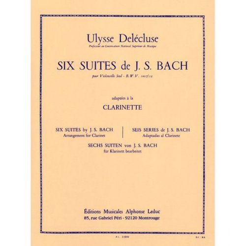 LEDUC BACH J.S. - 6 SUITES POUR VIOLONCELLE BWV 1007/12 - CLARINETTE