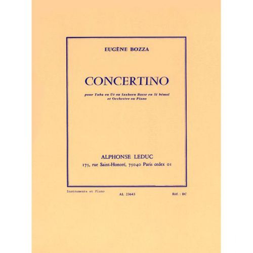 LEDUC BOZZA E. - CONCERTINO POUR TUBA EN UT OU SAXHORN BASSE EN SI BEMOL 
