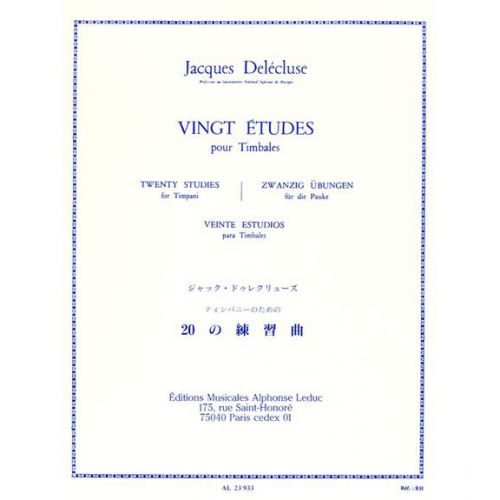 DELECLUSE JACQUES - 20 ETUDES - TIMBALES