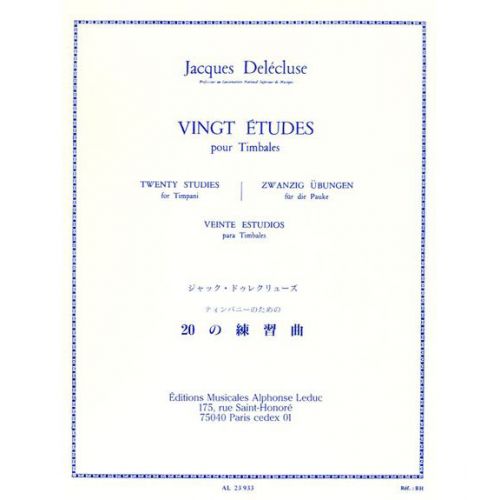 LEDUC DELECLUSE JACQUES - 20 ETUDES - TIMBALES