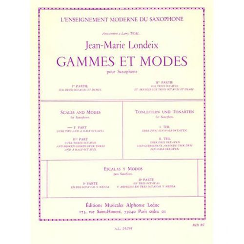 LEDUC LONDEIX J.M. - GAMMES ET MODES - SAXOPHONE SOLO