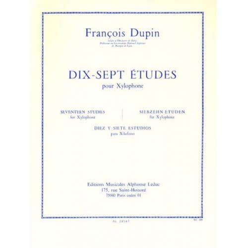 DUPIN F. - 17 ETUDES - XYLOPHONE