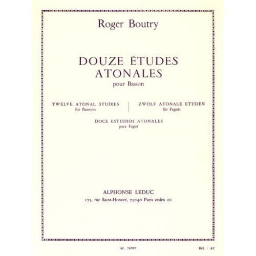 BOUTRY ROGER - 12 ETUDES ATONALES POUR BASSON