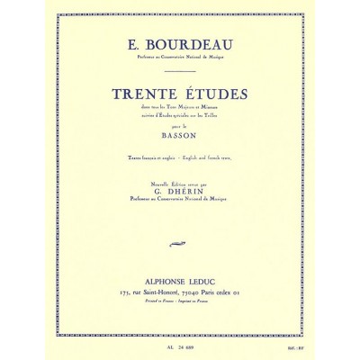 BOURDEAU E. - 30 ETUDES - BASSON 