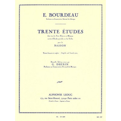 BOURDEAU E. 30 STUDIES - BASSOON