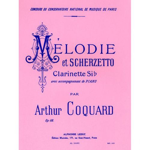 COQUARD A. - MELODIE ET SCHERZETTO OPO.68 - CLARINETTE 