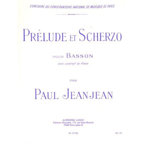 LEDUC Jeanjean - Prelude et Scherzo - Basson et Piano