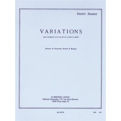 LEDUC BUSSER HENRI - VARIATIONS OP.53 - TROMPETTE & PIANO
