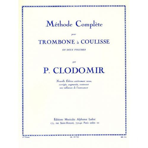 CLODOMIR P. F. - METHODE DE TROMBONE A COULISSE VOL.1 
