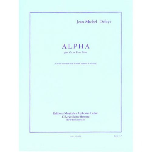 LEDUC DEFAYE JEAN MICHEL - ALPHA - COR EN FA