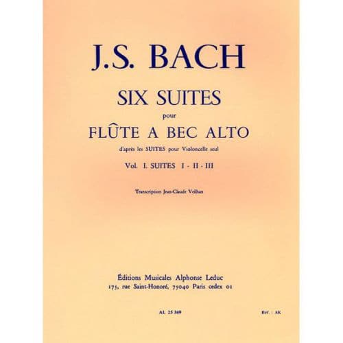 BACH J.S./VEILHAN J.C. - 6 SUITES D'APRES LES SUITES POUR VIOLONCELLE VOL. 1 - FLB ALTO