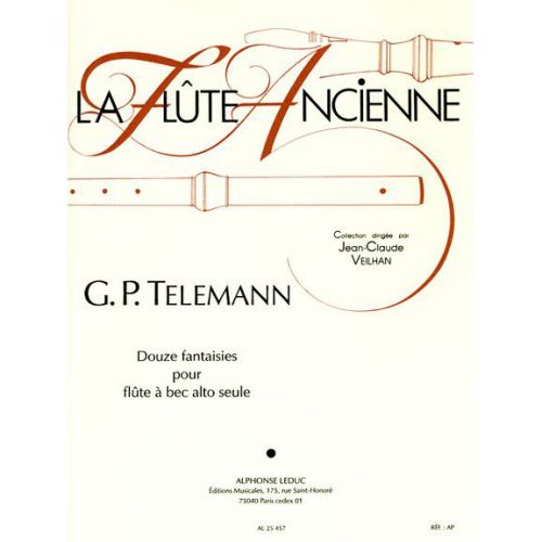 Telemann G. PH. - 12 Fantaisies - Flute A Bec Alto Seule