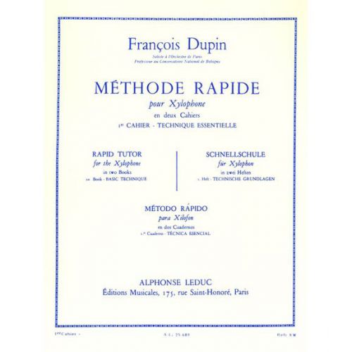 Dupin Francois - Methode Rapide Pour Xylophone Vol.1