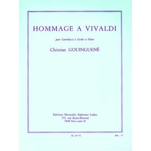 GOUINGUENE CHRISTIAN - HOMMAGE A VIVALDI - CONTREBASSE & PIANO