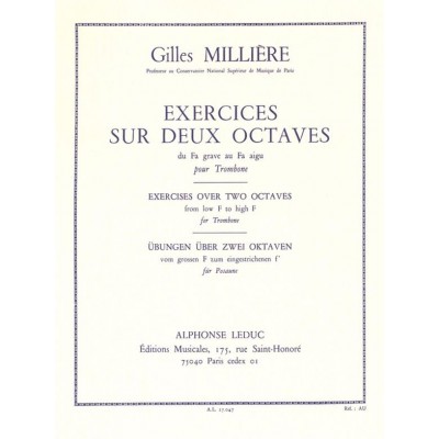 LEDUC MILLIERE GILLES - EXERCICES SUR DEUX OCTAVES POUR TROMBONE