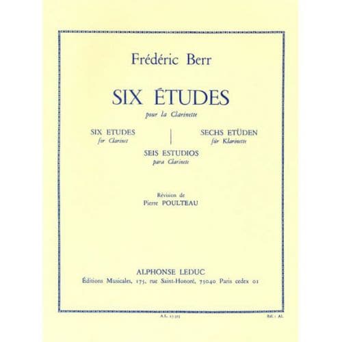 BERR FREDERIC - SIX ETUDES POUR CLARINETTE