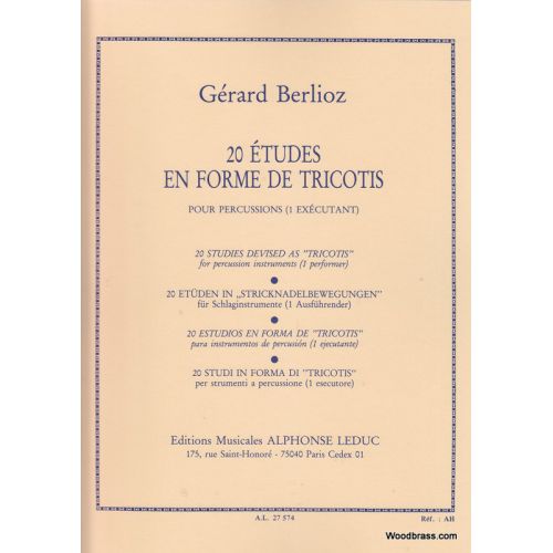 LEDUC BERLIOZ GERARD - 20 ETUDES EN FORME DE TRICOTIS