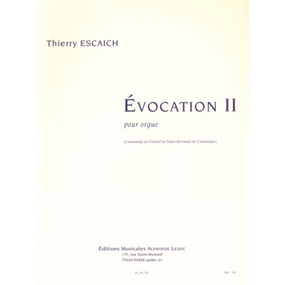 ESCAICH THIERRY - EVOCATION II - ORGUE