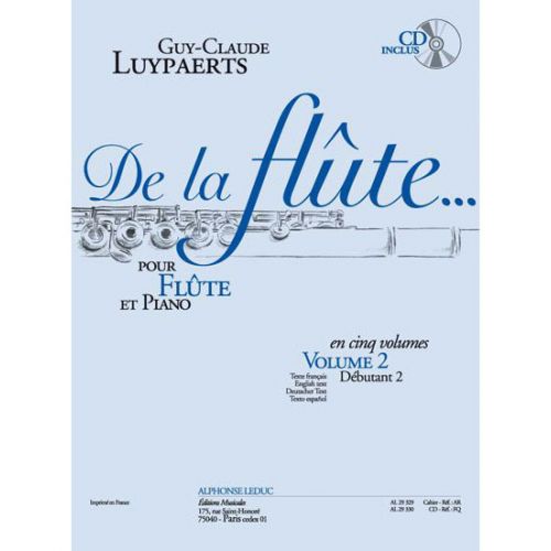 LUYPAERTS - DE LA FLUTE VOL.2 + CD - NIVEAU DEBUTANT 2