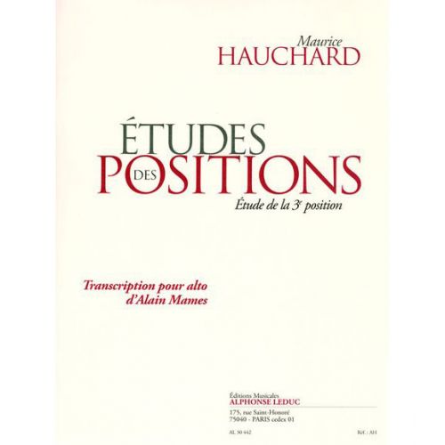 LEDUC Hauchard M. - Etude De La Troisieme Position - Alto