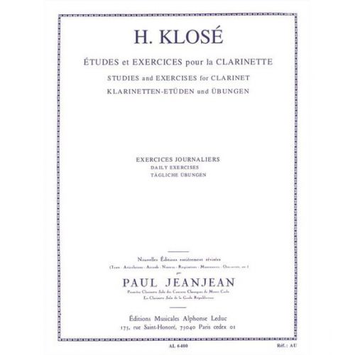 LEDUC KLOSE - EXERCICES JOURNALIERS POUR LA CLARINETTE