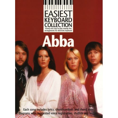MUSIC SALES EASIEST KEYBOARD COLLECTION ABBA MELODY LYRICS CHORDS- MELODY LINE, LYRICS AND CHORDS