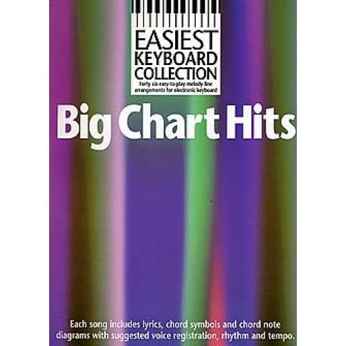 WISE PUBLICATIONS EASIEST KEYBOARD COLLECTION - BIG CHART HITS - MELODY LINE, LYRICS AND CHORDS