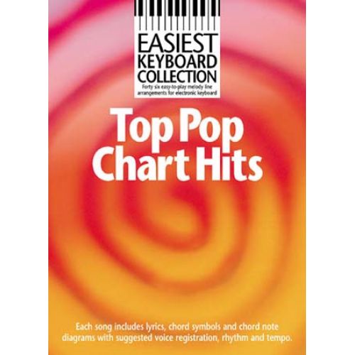 EASIEST KEYBOARD COLLECTION - TOP CHART HITS - MELODY LINE, LYRICS AND CHORDS