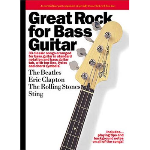 MUSIC SALES GREAT ROCK FOR BASS - BASS TAB