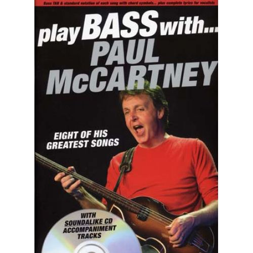 rock WISE PUBLICATIONS MC CARTNEY PAUL PLAY BASS WITH TAB CD Basse tablatures pop Partitions variété 