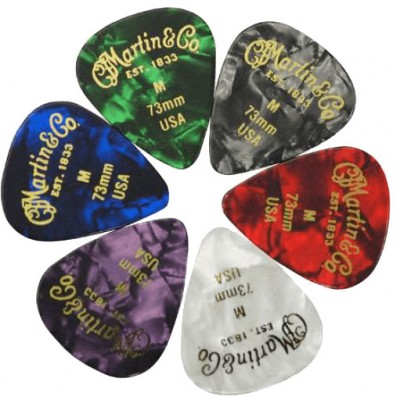 BAG OF 6 MEDIUM PICKS, ASSORTED COLORS