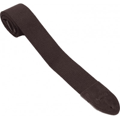 FABRIC STRAP, BROWN WITH BROWN LEATHER TIES
