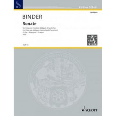 BINDER C.S. - SONATA D MAJOR - ALTO & PIANO
