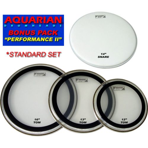 AQUARIAN PERFORMANCE II STANDARD DRUM HEAD SET 12"/13"/16" + SNARE 14"