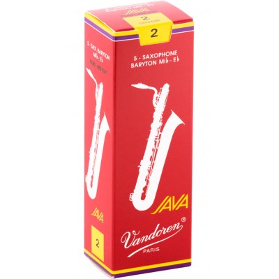 VANDOREN BOX OF 5 BARITONE JAVA RED CUT REEDS 2 